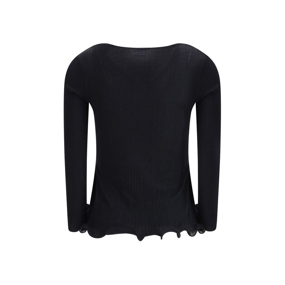 Fendi Black Fleece Wool Top