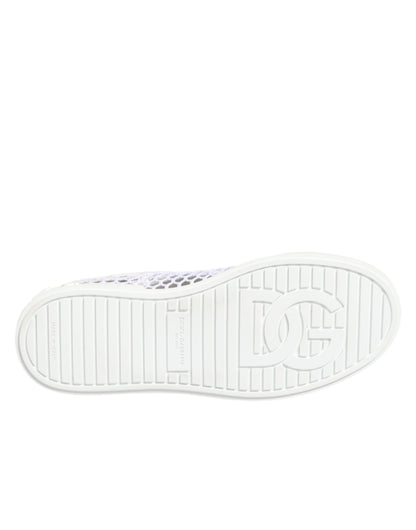 Dolce & Gabbana White Mesh Inserts Low Top Sneakers Shoes