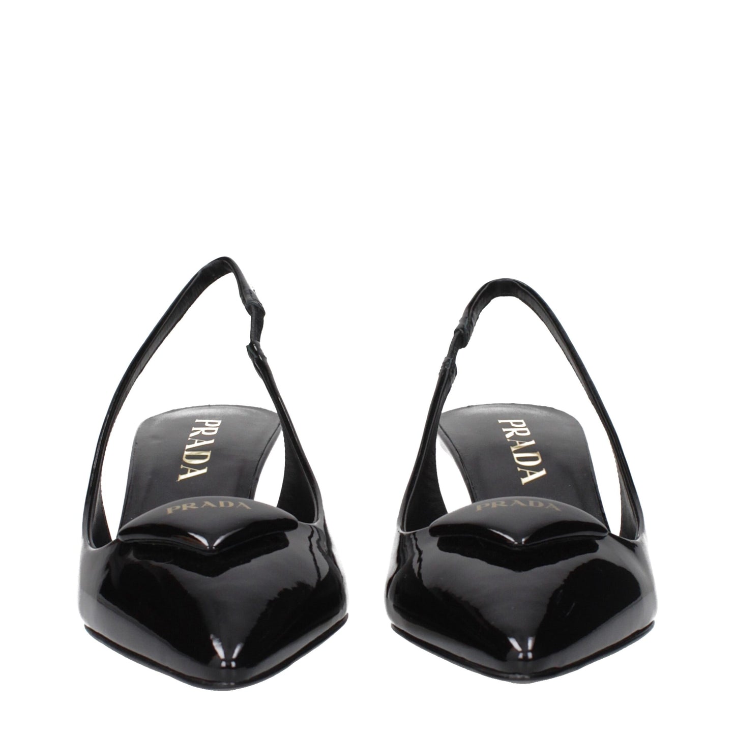 Prada Black Leather Mid Heel Pumps