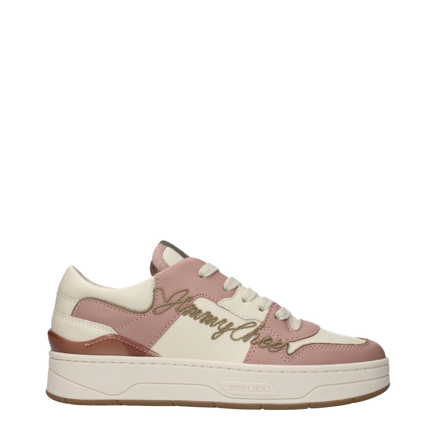 Jimmy Choo Pink Leather Low Top Sneakers