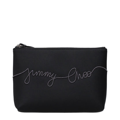 Jimmy Choo Black Satin Clutch Bag