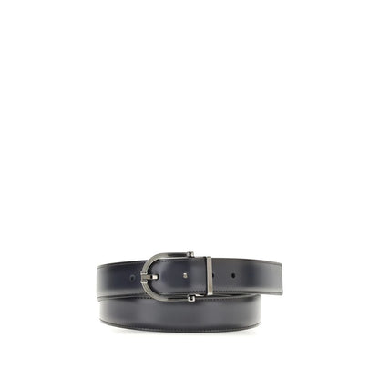 Ferragamo Black Calf Leather Bos Taurus Regular Belt