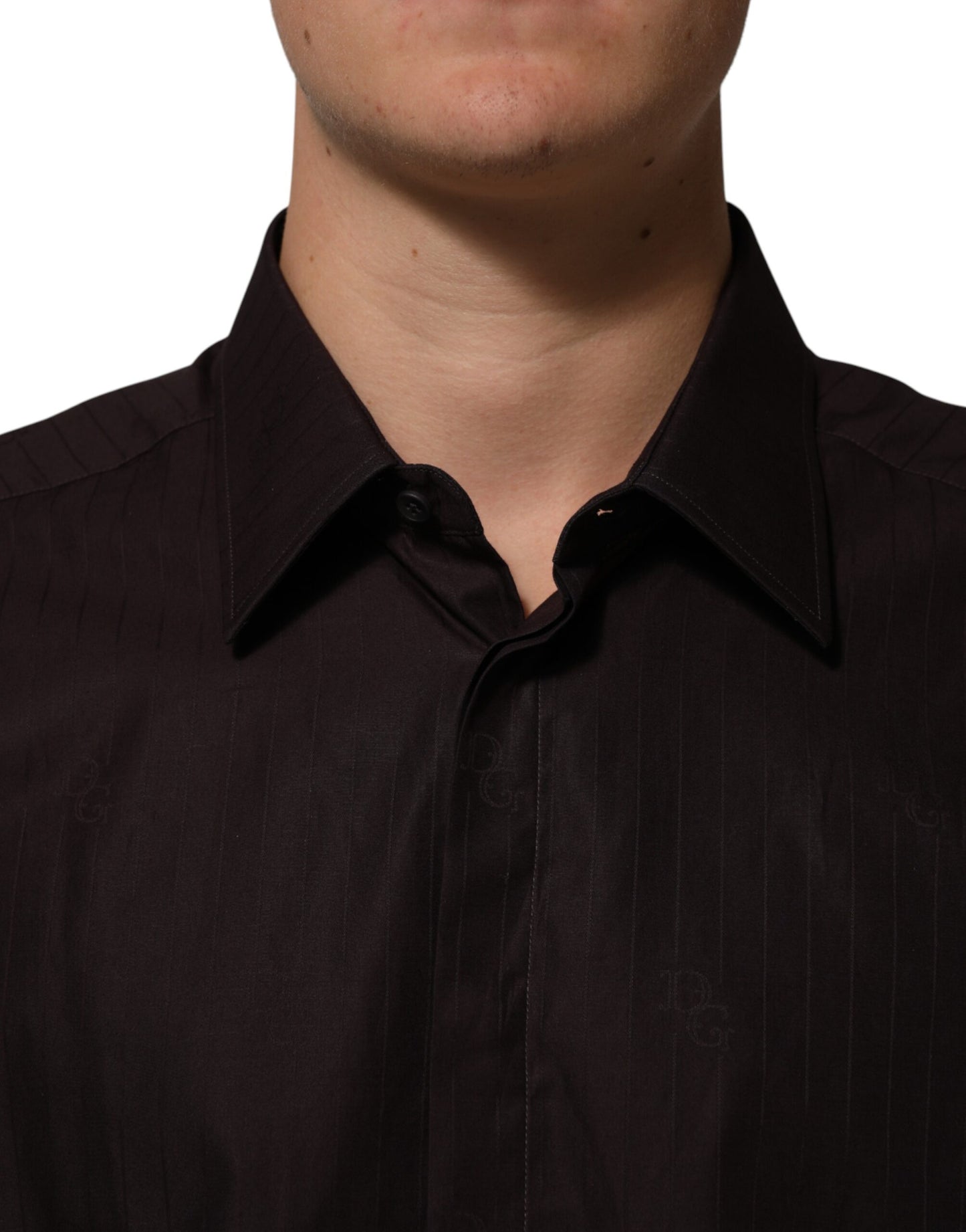 Dolce & Gabbana Brown Cotton LongSleeve MARTINI Dress  Shirt