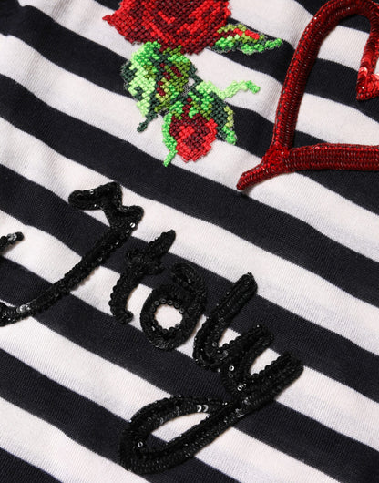 Dolce & Gabbana Black White Cashmere Silk Sleeveless Top