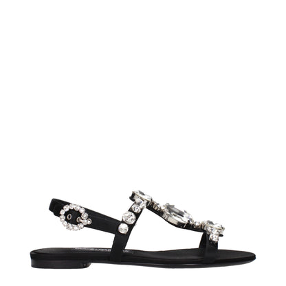 Dolce & Gabbana Black Satin Sandals