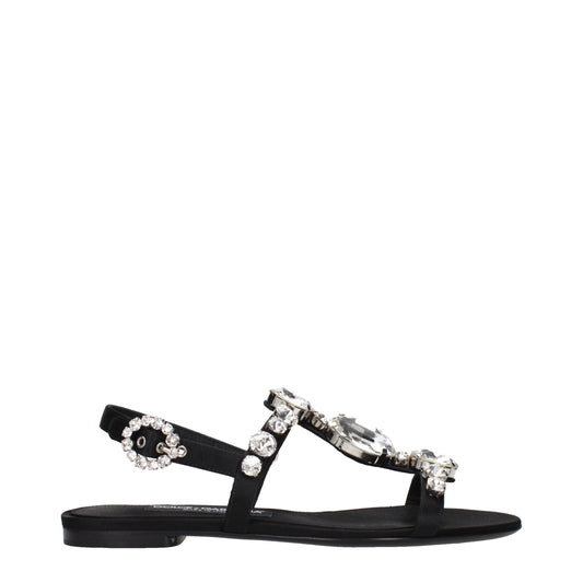 Dolce & Gabbana Black Satin Sandals