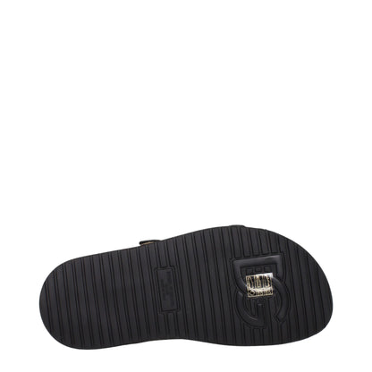 Dolce & Gabbana Beige Velvet Slippers