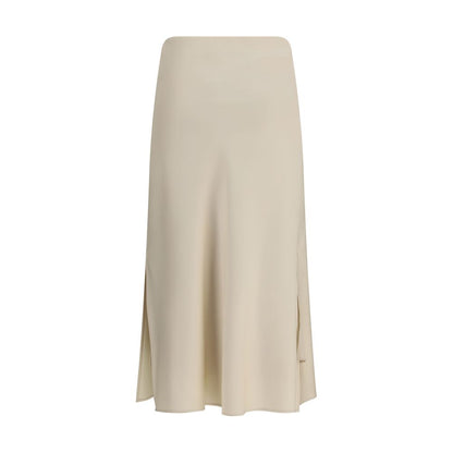 Brunello Cucinelli Beige Acetate Midi Skirt