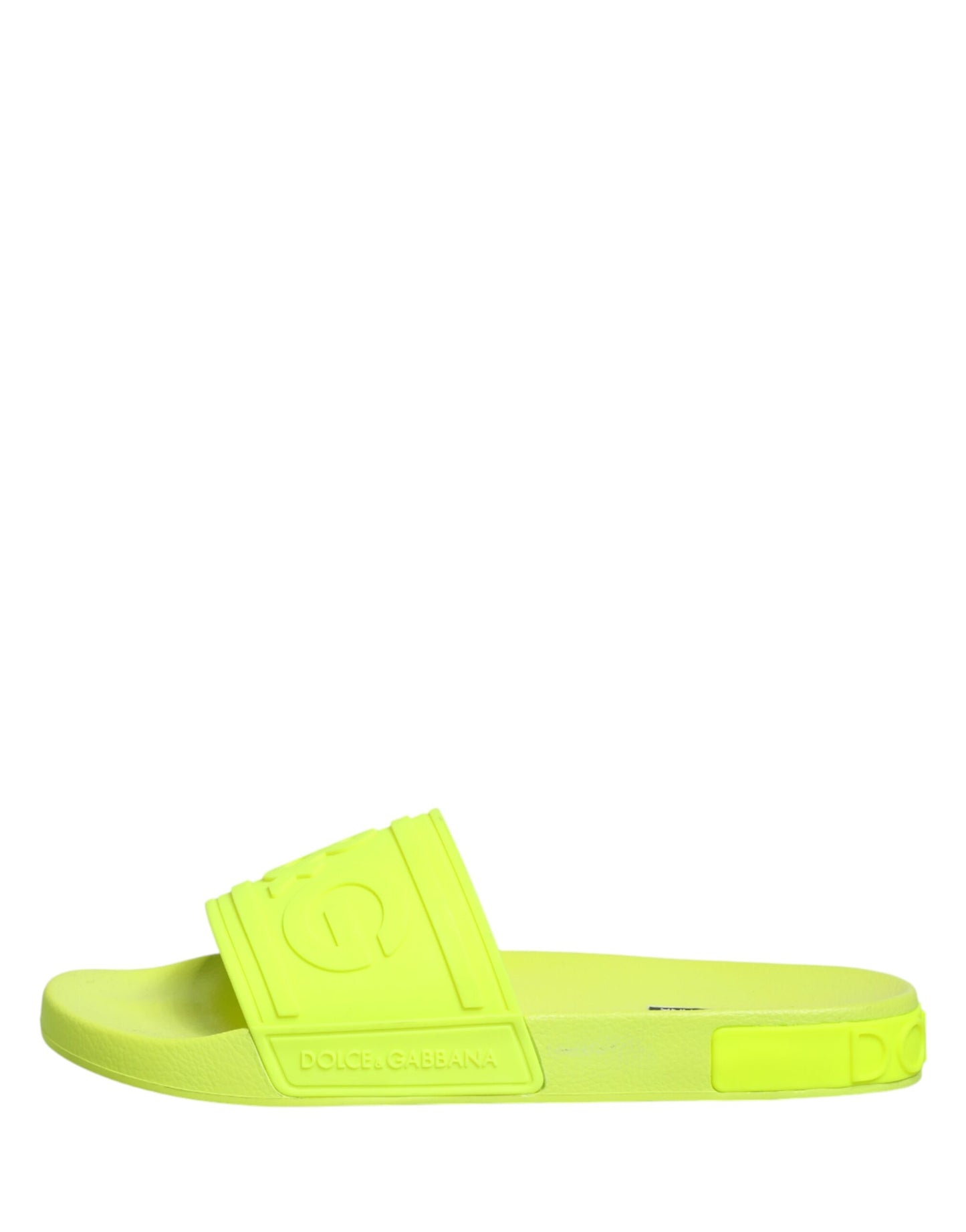 Dolce & Gabbana Green Rubber Slides Sandals Beachwear Shoes