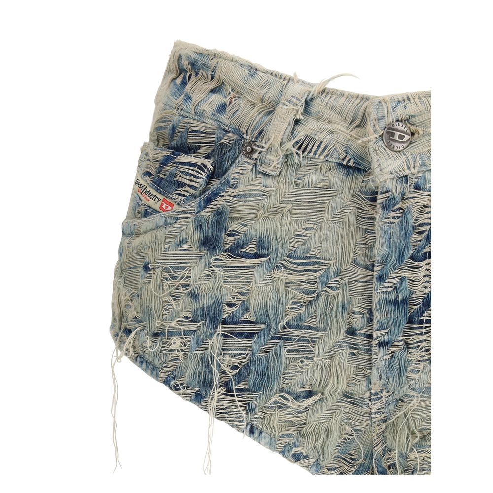 Diesel Blue Cotton Bermuda Shorts