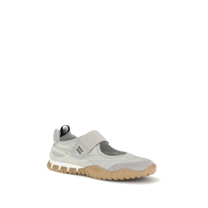 Miu Miu Gray Recycled Polyamide Ballet Flats