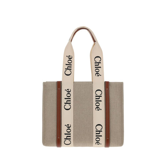 Chloé Beige Linen Shoulder Bag