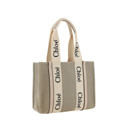 Chloé Beige Linen Shoulder Bag