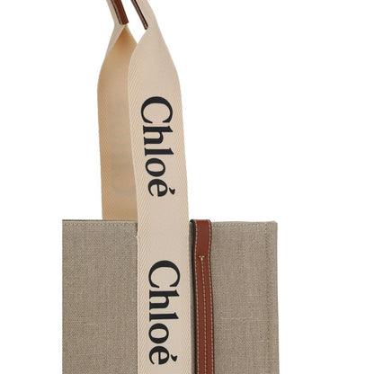 Chloé Beige Linen Shoulder Bag