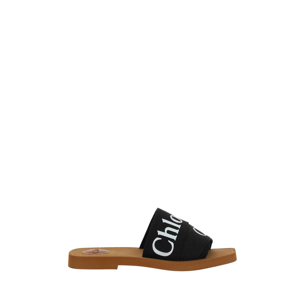 Chloé Black Rubber Sandals