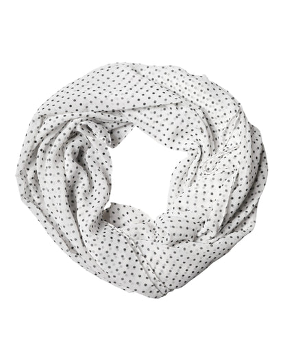 Dolce & Gabbana White Polka Dot Polyester Shawl Scarf