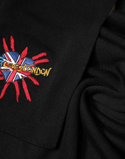 Dolce & Gabbana Blue Wool DG Loves London Neck Wrap Scarf