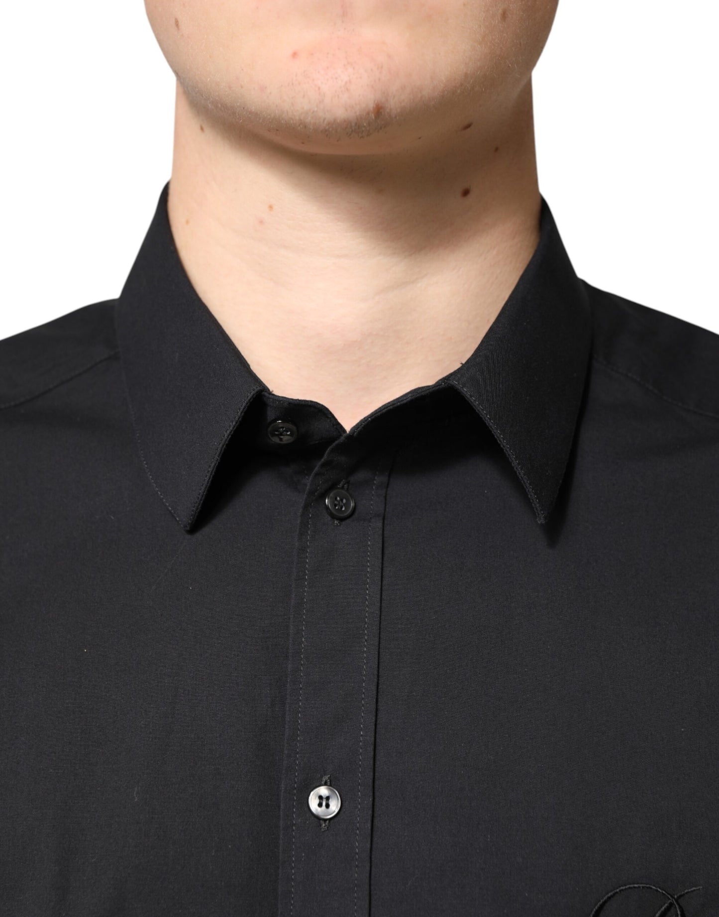Dolce & Gabbana Black GOLD Cotton Men Dress Formal Shirt