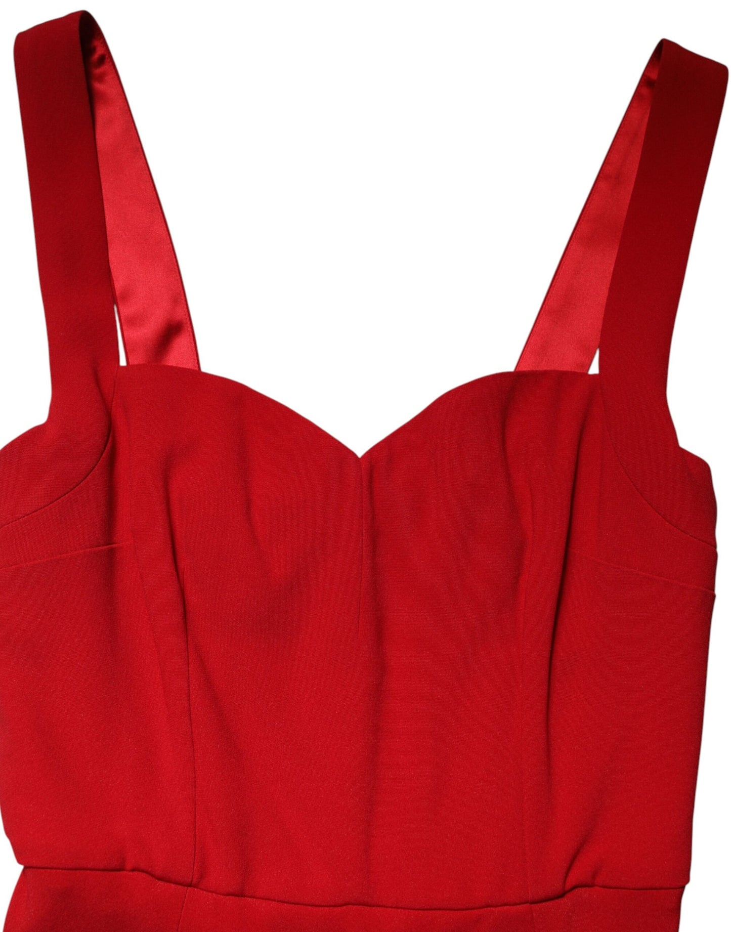 فستان دولتشي آند غابانا الأحمر من الفيسكوز بتصميم حورية البحر الطويل