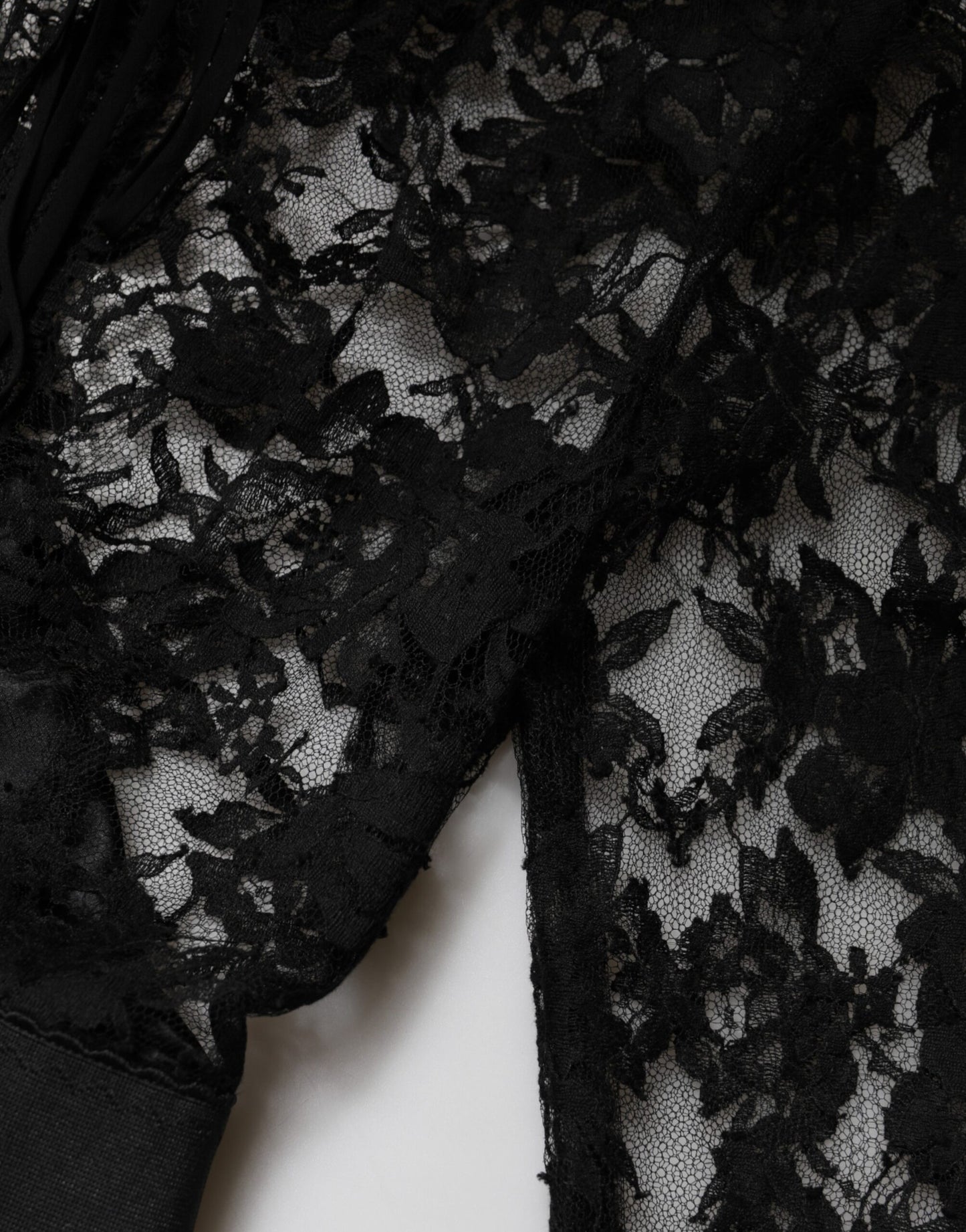 Dolce & Gabbana Black Lace Trim Cotton Sheath Midi Dress