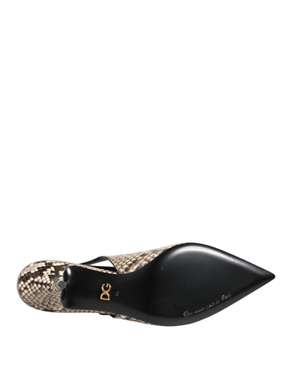 حذاء دولتشي آند غابانا بكعب عالٍ من الجلد متعدد الألوان