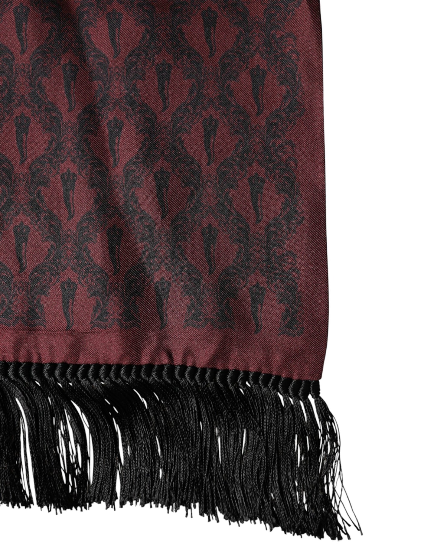 وشاح دولتشي آند غابانا الحريري الكستنائي ذو الشراشيب