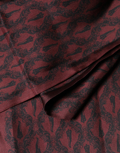 وشاح دولتشي آند غابانا الحريري الكستنائي ذو الشراشيب