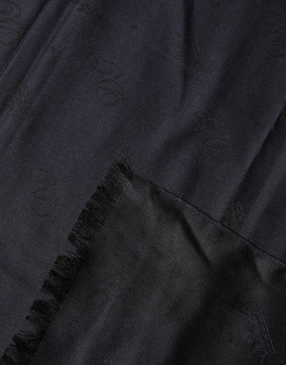 Dolce & Gabbana Black Lace Stole Silk NeckWrap Shawl Scarf