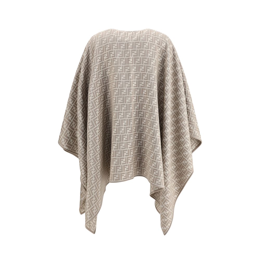 وشاح فندي رمادي من الصوف