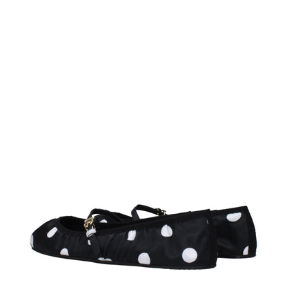 Dolce & Gabbana Black Fabric Ballet Flats