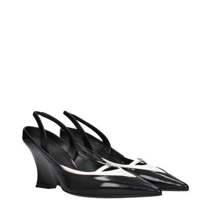 Givenchy Black Leather Wedge Sandals