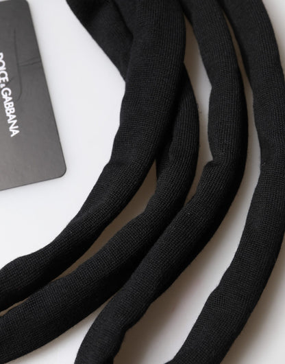 وشاح رجالي من دولتشي آند غابانا، صوف أسود محبوك، شال للرقبة 