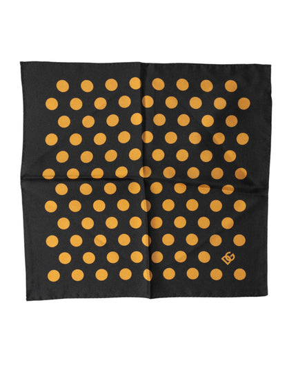 Dolce & Gabbana Black Polka Dot Square Handkerchief Scarf