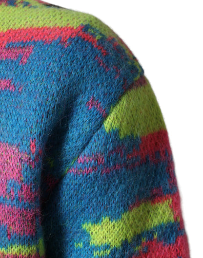 Dolce & Gabbana Multicolor Men Crew Neck Pullover Sweater