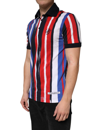 Dolce & Gabbana Multicolor Stripes Cotton Men Polo T-shirt