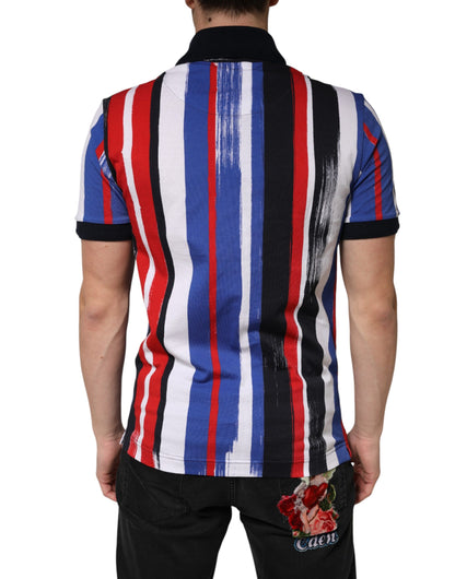 Dolce & Gabbana Multicolor Stripes Cotton Men Polo T-shirt
