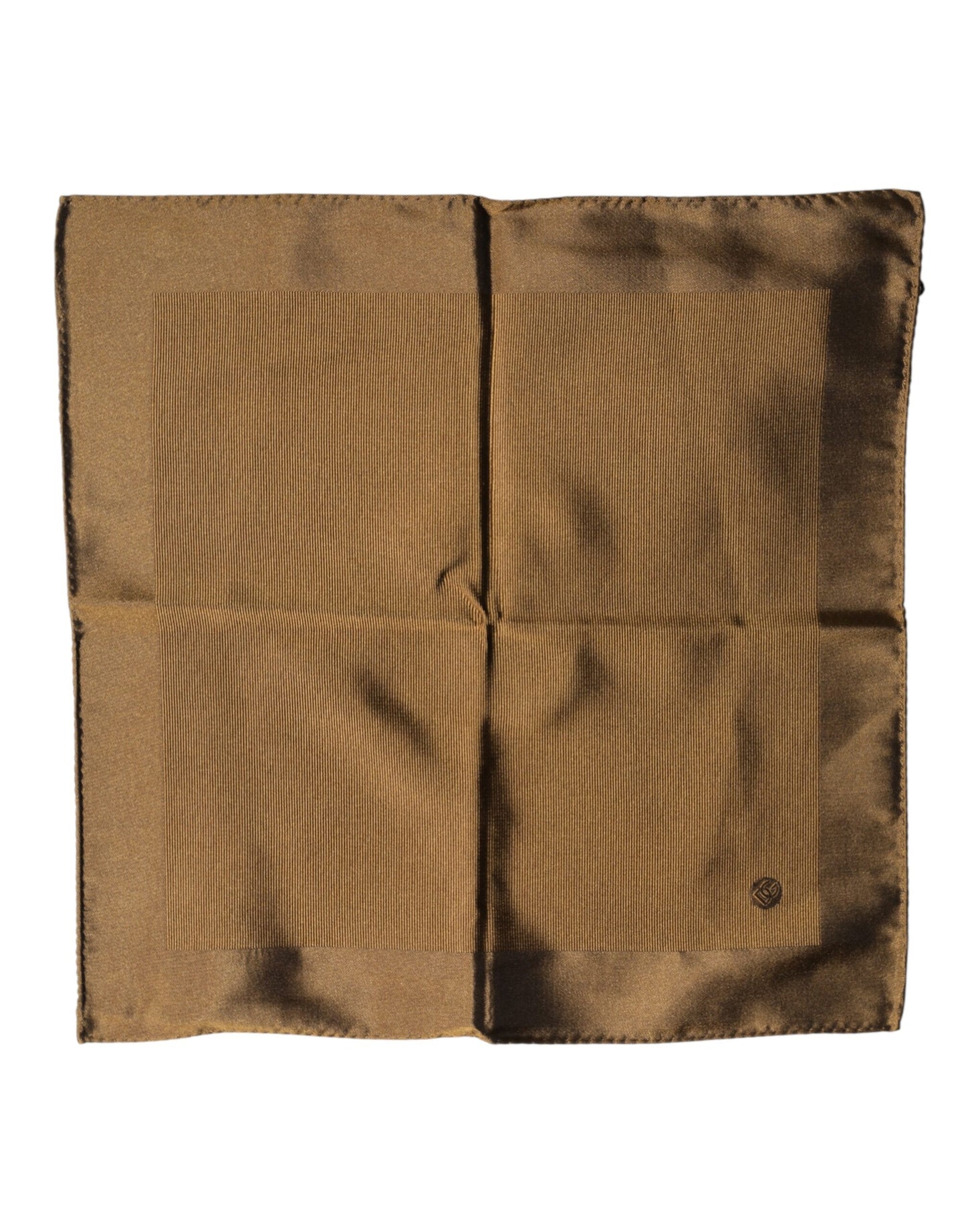 Dolce & Gabbana Brown Logo Silk Men Square Handkerchief Scarf