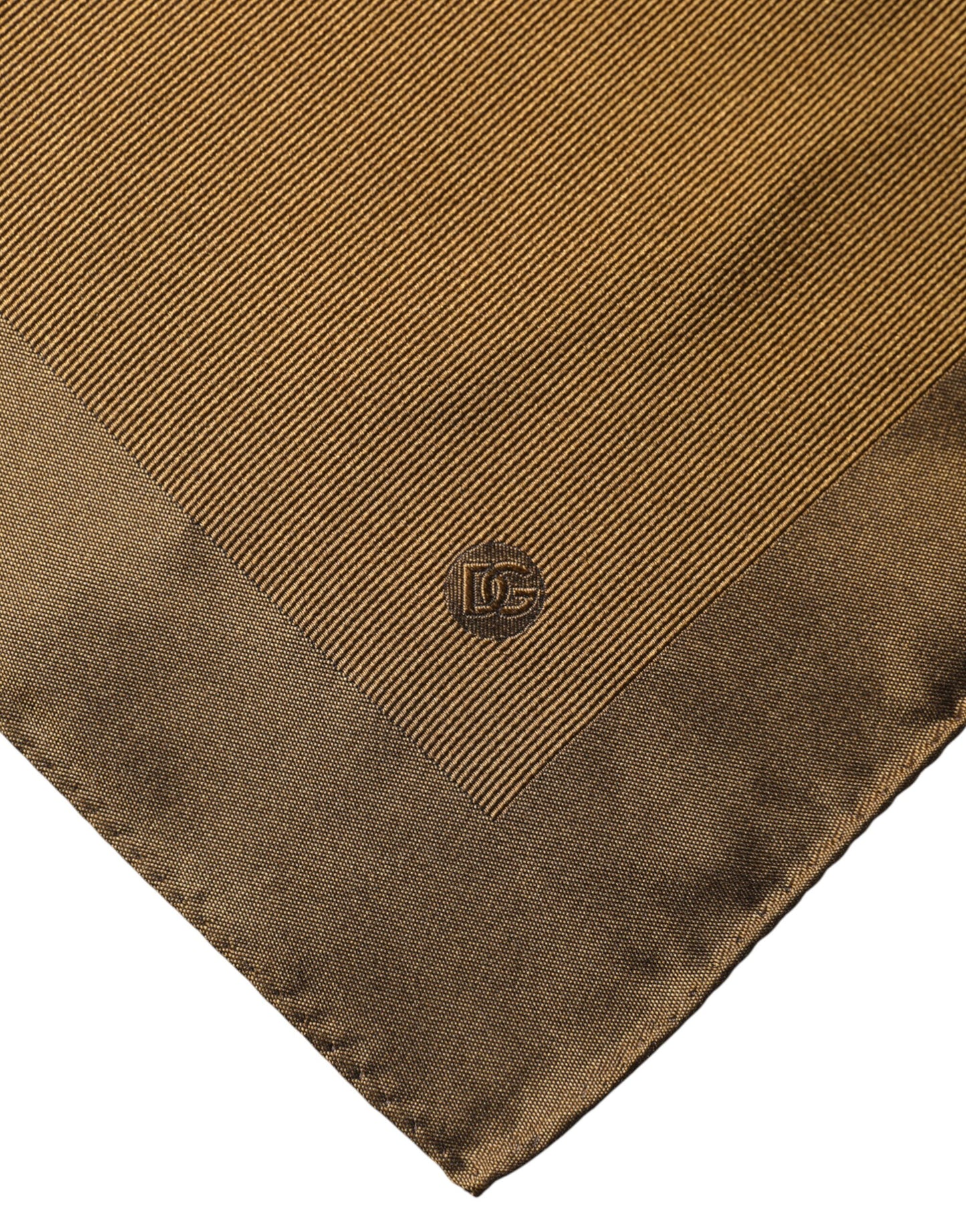 Dolce & Gabbana Brown Logo Silk Men Square Handkerchief Scarf