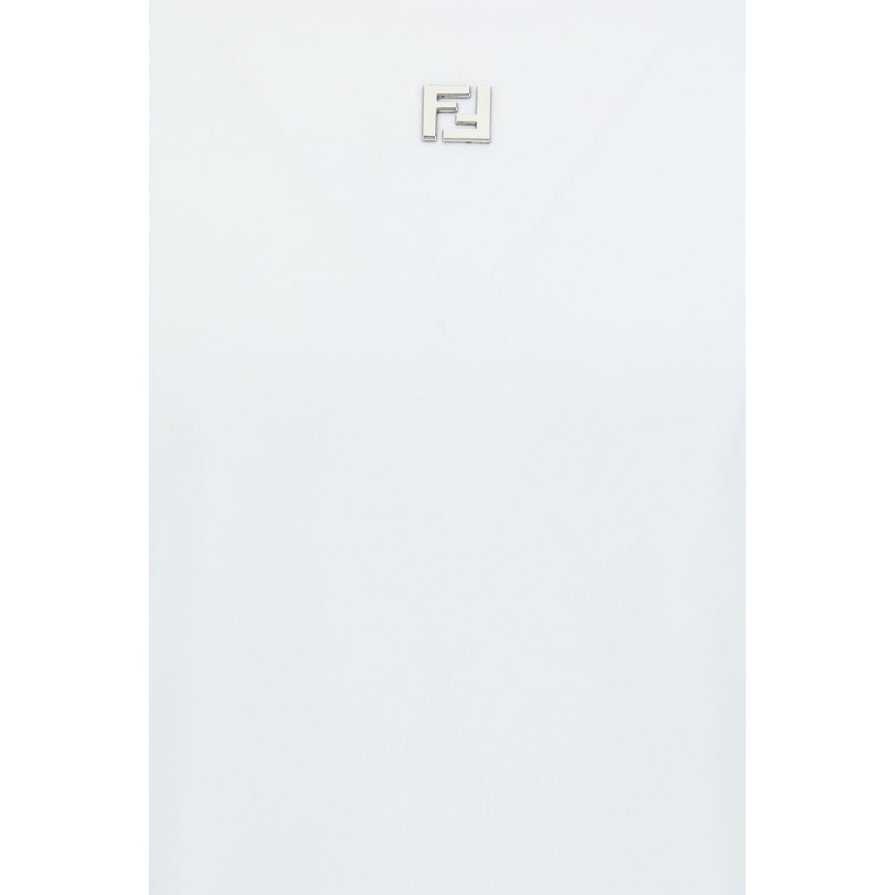 تي شيرت فندي قطني أبيض