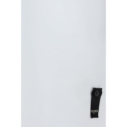 تي شيرت فندي قطني أبيض