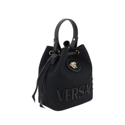 Versace Black Fabric Backet Bag