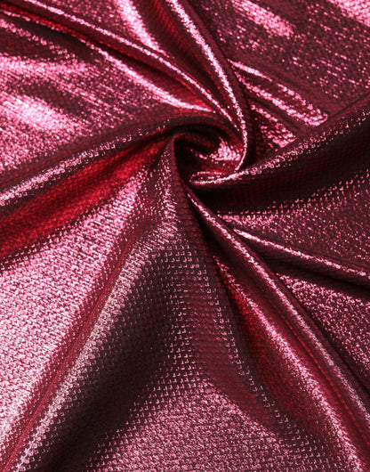 Dolce & Gabbana Metallic Pink Silk Square Foulard Scarf
