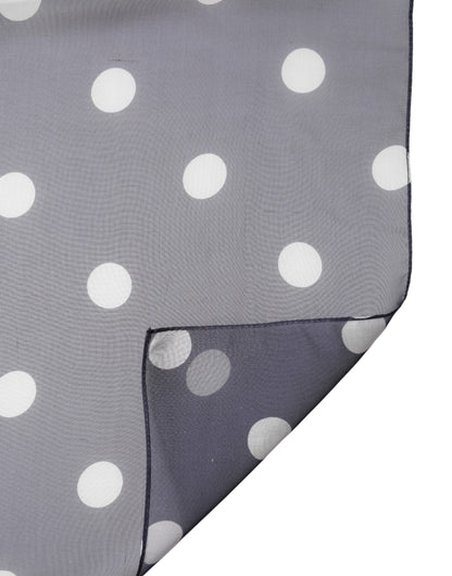 Dolce & Gabbana Blue Polka Dot Silk Neck Wrap Shawl 205cm x 132cm Scarf