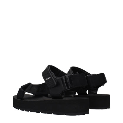 Prada Black Fabric Sandals