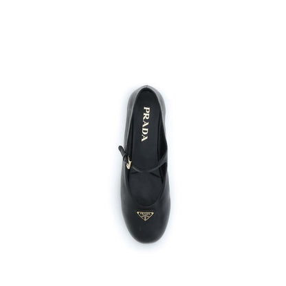 Prada Black Lamb Ovis Aries Aries Ballet Flats